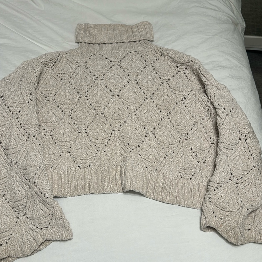 Neely Cream Soft Crochet Sweater